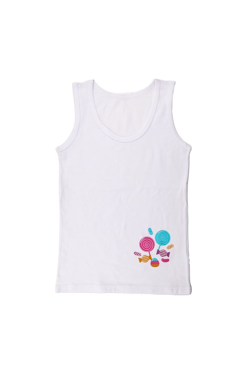 GIRLS CANDY VEST SLIP PACK POWDER WHITE