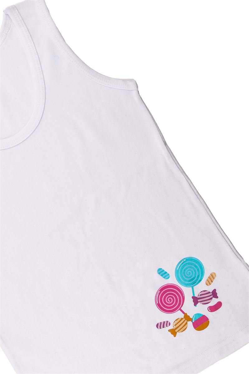 GIRLS CANDY VEST SLIP PACK POWDER WHITE