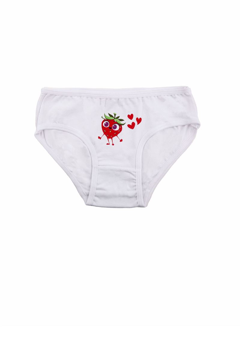 BROSS WHITE STRAWBERRY PATTERNED UNDERSHIRT-PANTIES SET BOX WHITE