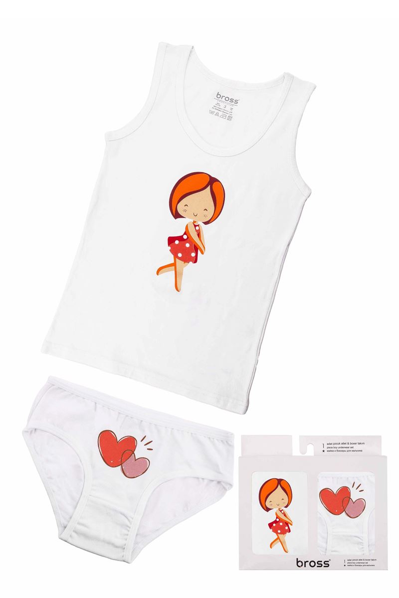 BROSS GIRLS' PRINCES SLIP VEST BOX WHITE