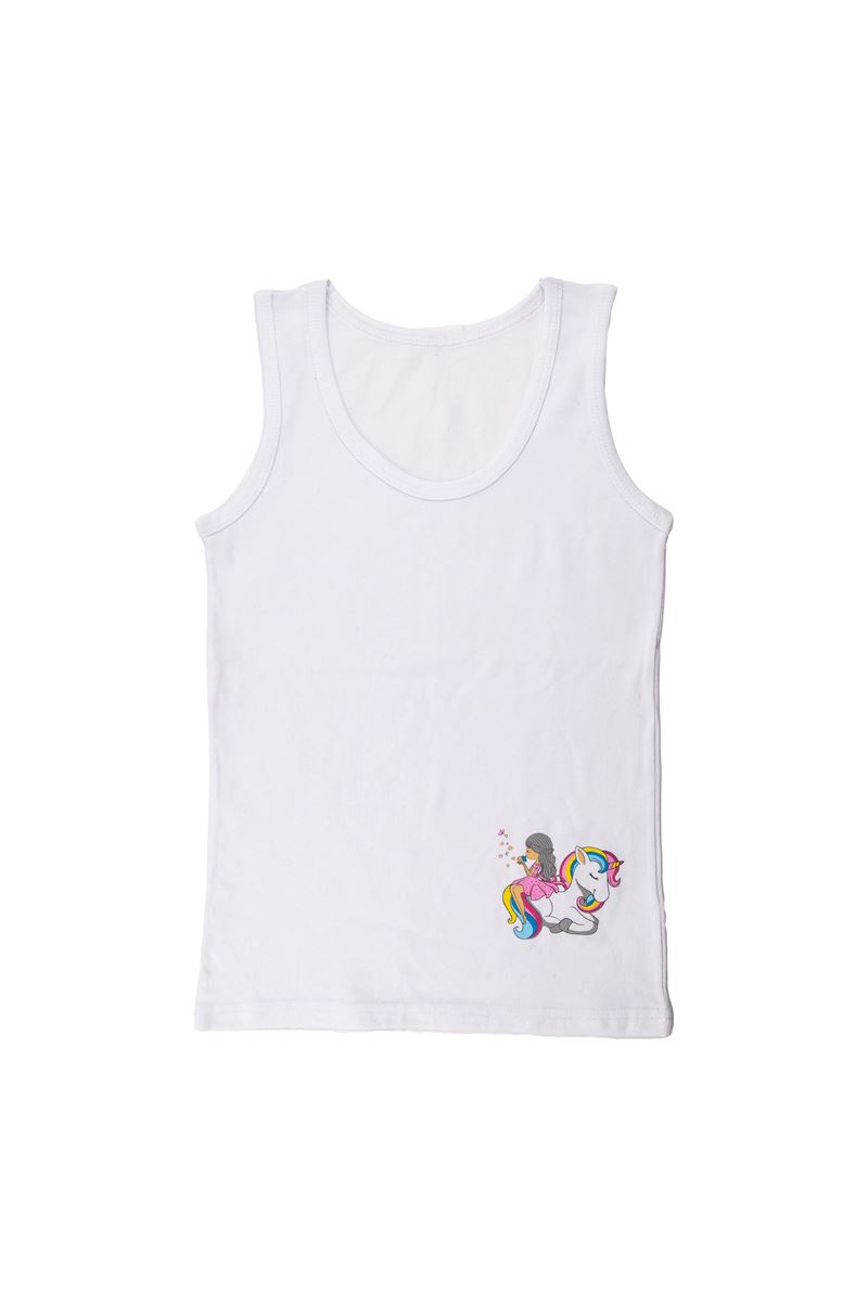 BROSS WHITE UNICORN PATTERNED UNDERSHIRT-PANTIES SET BOX WHITE