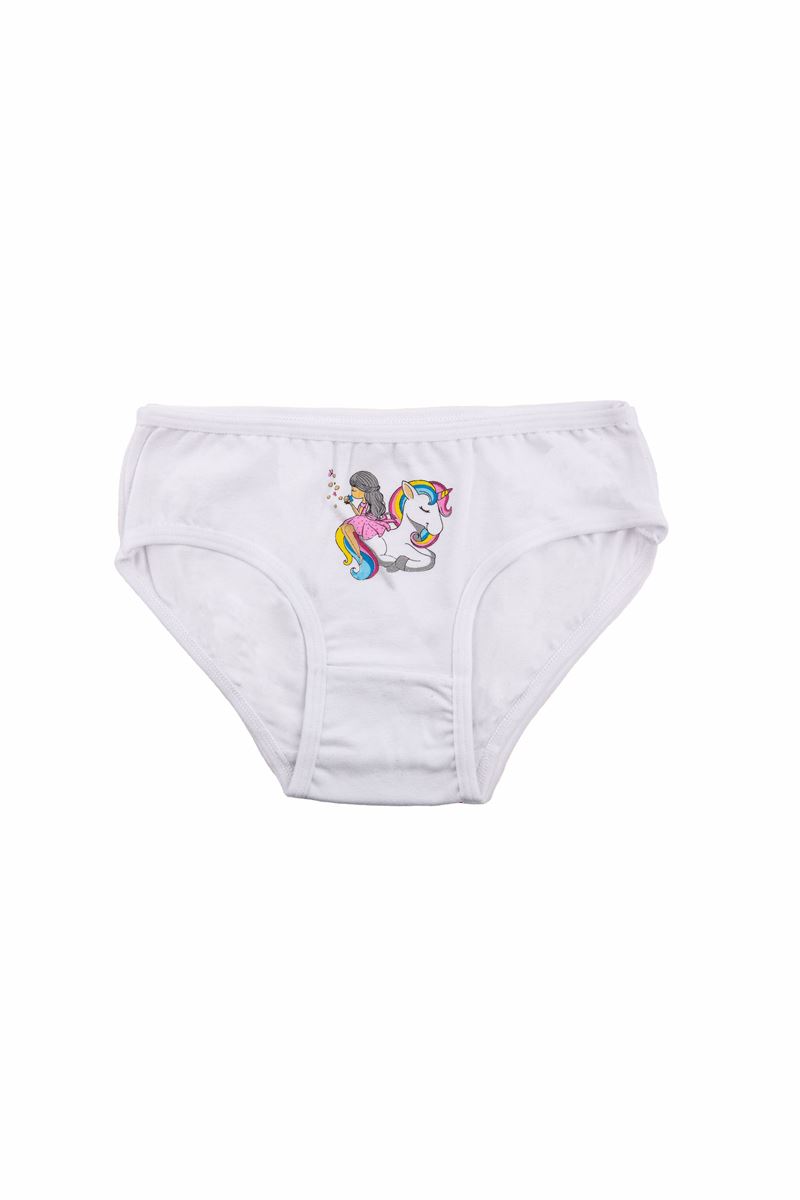 BROSS WHITE UNICORN PATTERNED UNDERSHIRT-PANTIES SET BOX WHITE