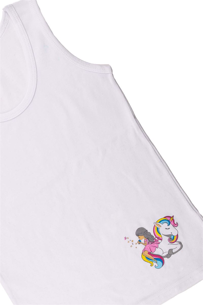 BROSS WHITE UNICORN PATTERNED UNDERSHIRT-PANTIES SET BOX WHITE
