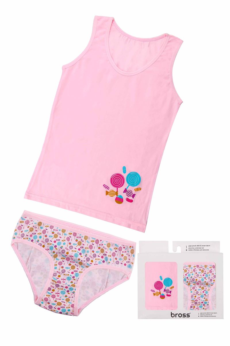 GIRLS CANDY VEST SLIP PACK POWDER