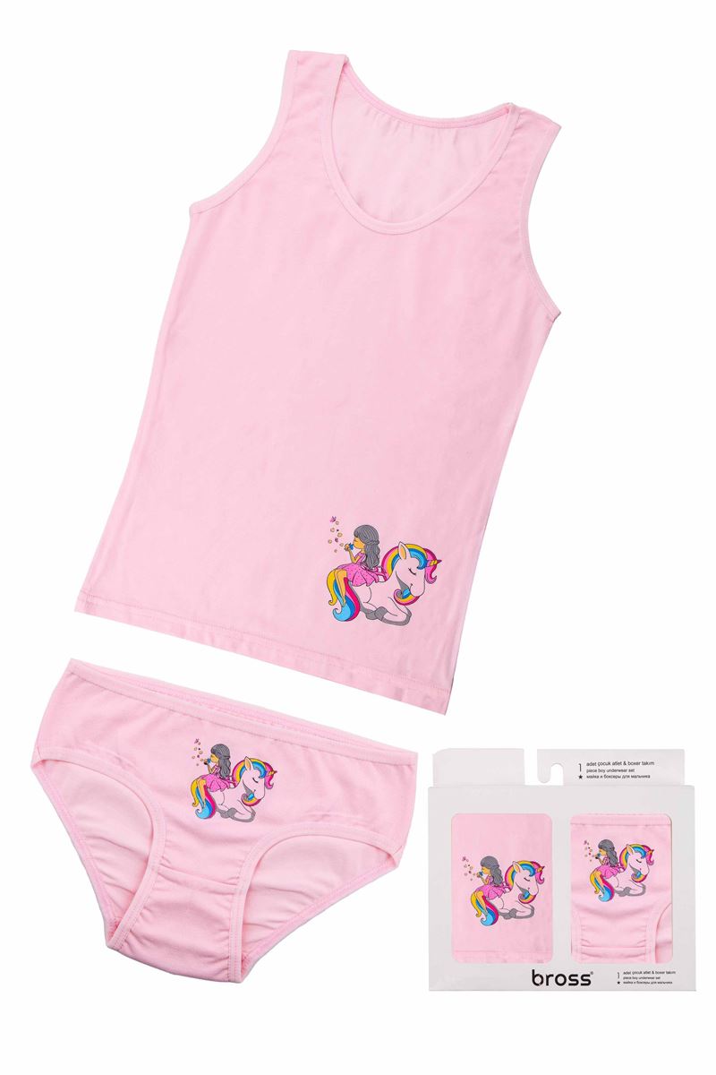 GIRLS' UNICORN VEST SLIP PACK POWDER