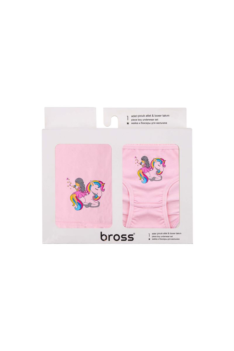 GIRLS' UNICORN VEST SLIP PACK POWDER