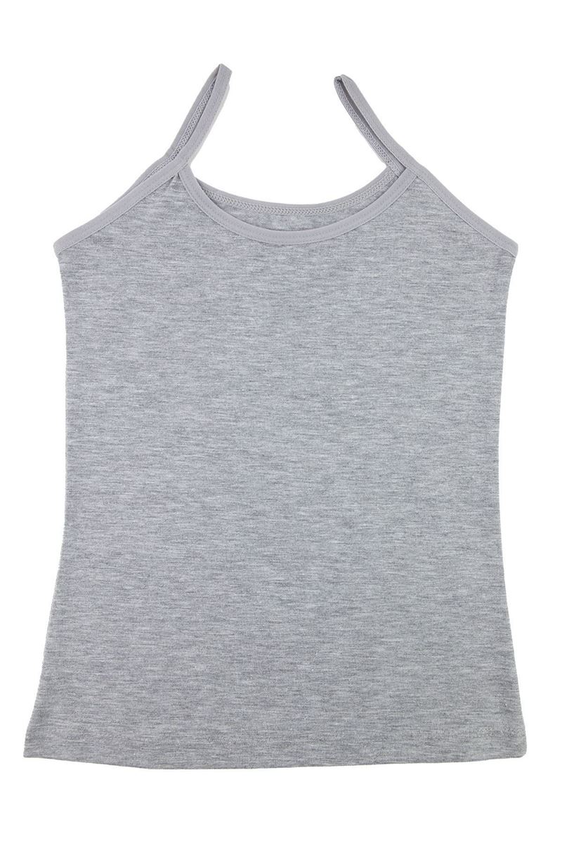 BROSS GIRLS LYCRA THIN-STRAP VEST GRAY MELANGE