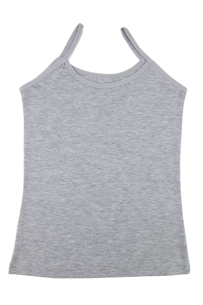 GIRLS LYCRA THIN-STRAP VEST GRAY MELANGE