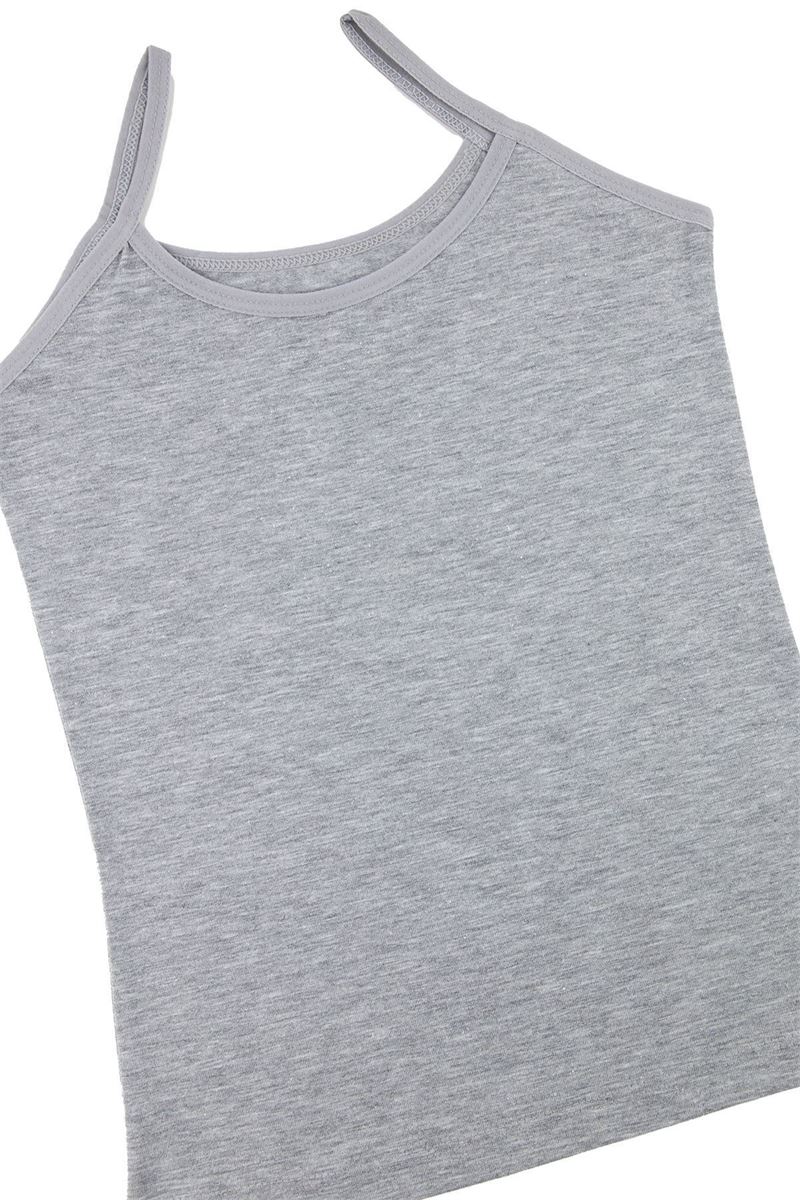 BROSS GIRLS LYCRA THIN-STRAP VEST GRAY MELANGE