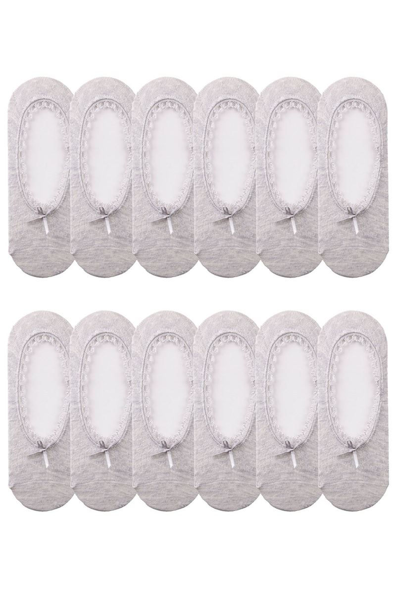 BROSS FISHNET WOMEN'S BALLERINA SOCKS GRAY MELANGE