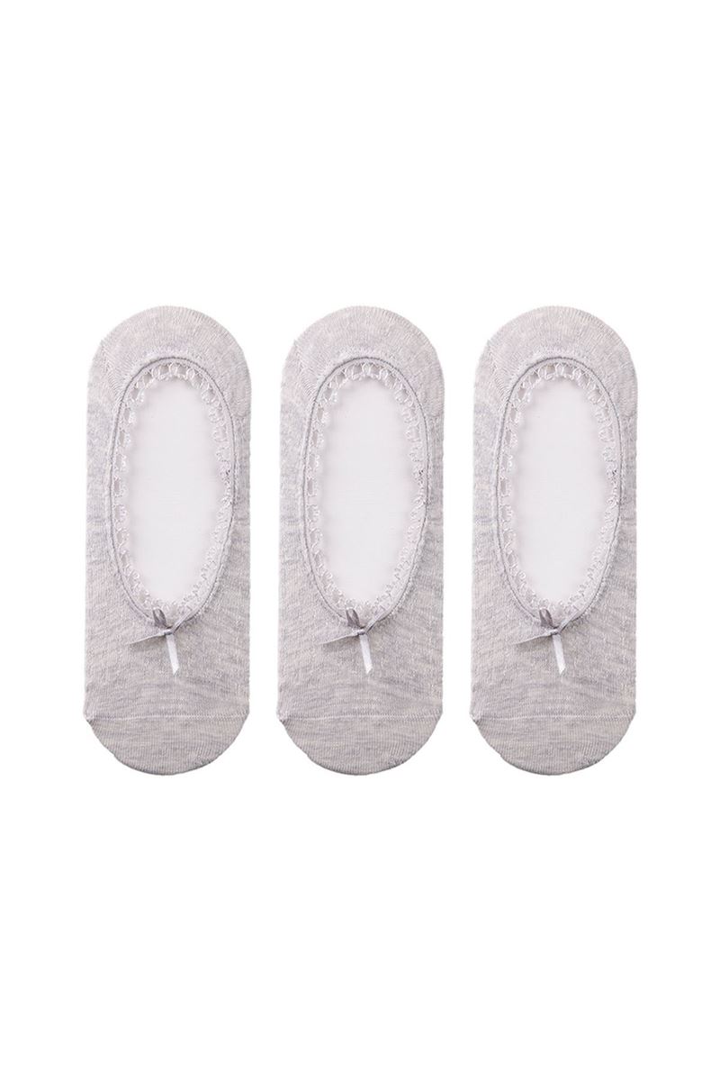 BROSS FISHNET WOMEN'S BALLERINA SOCKS GRAY MELANGE