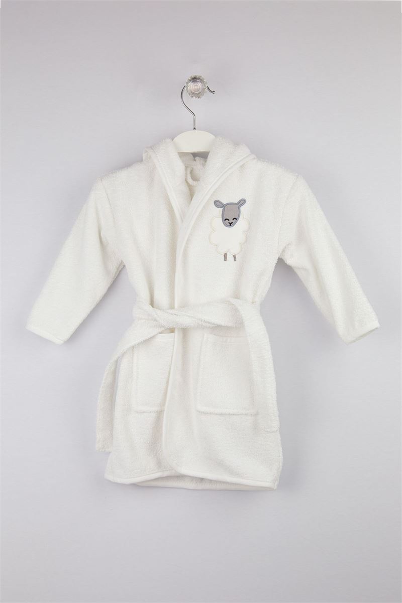 BROSS BROSS BABY BATHROBE GRAY MELANGE