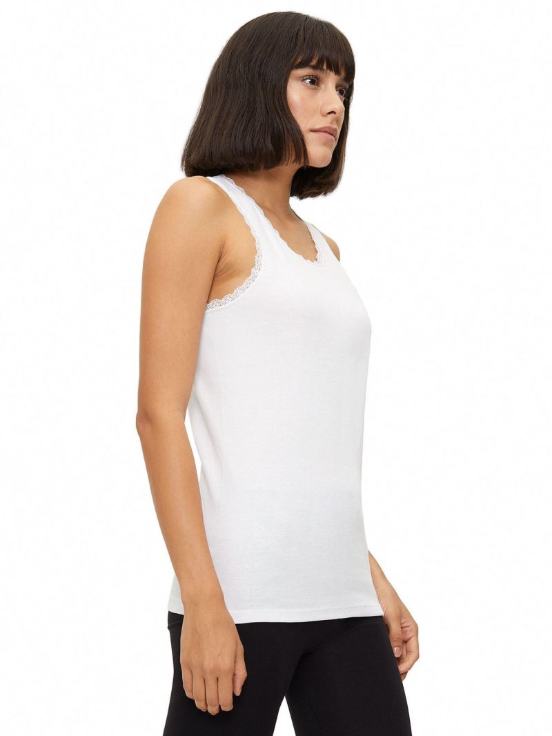 100% COTTON BROAD STRAP LACEY WOMENS  VEST
