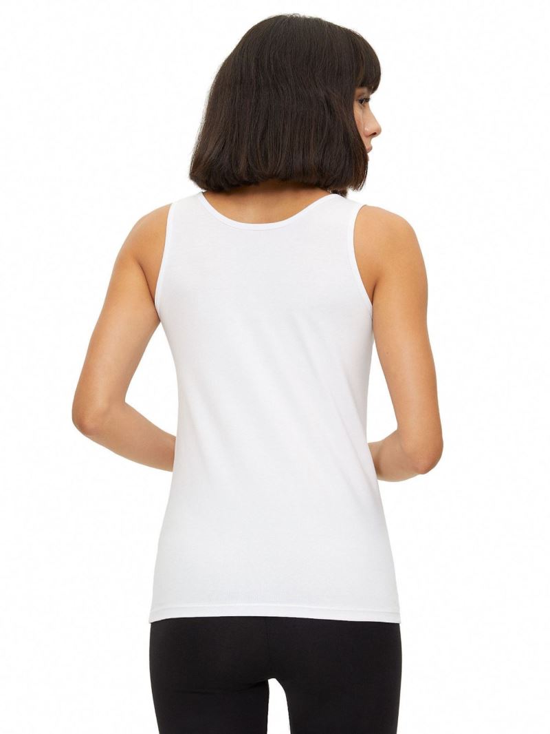 BROSS WOMEN LYCRA WIDE STRAP VEST WHITE