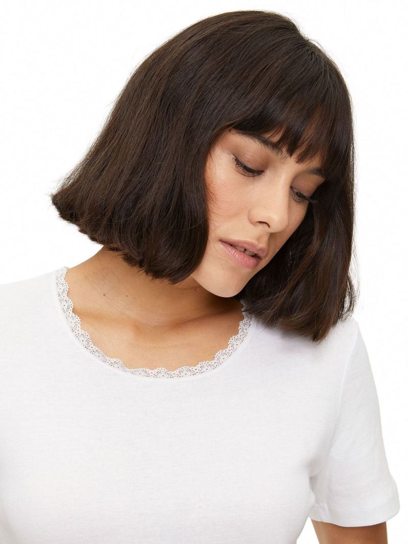 100% COTTON LACEY COLLAR CREW NECK FLANNEL