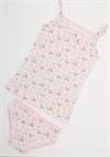LYCRA FLOWER PATTERNED VEST UNDERPANTS SET