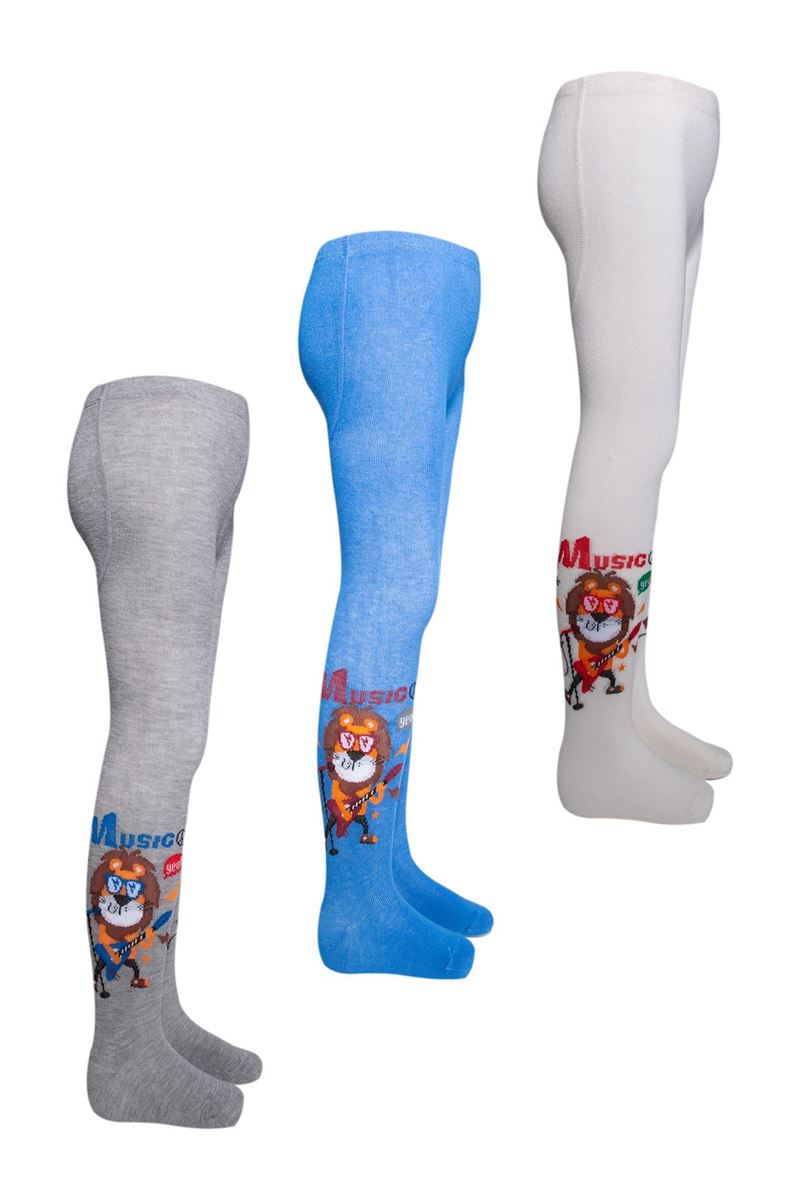 BROSS LION PATTERNED BOYS  TIGHTS ASORTY