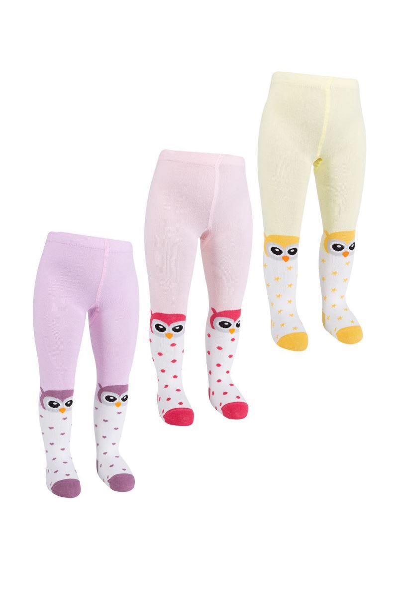 BROSS OWL PATTERNED BABY GIRLS  SOCKS ASORTY