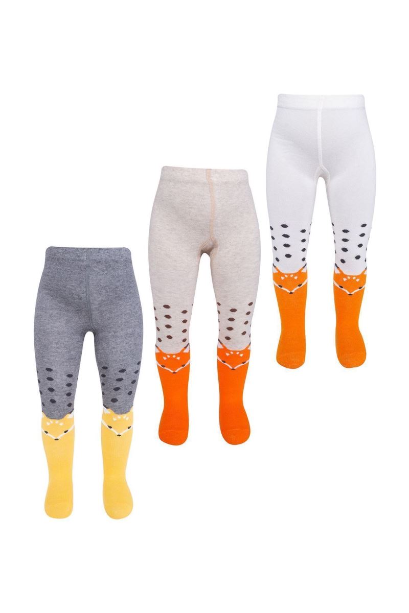 FOX PATTERNED BABY BOYS  TIGHTS ASORTY