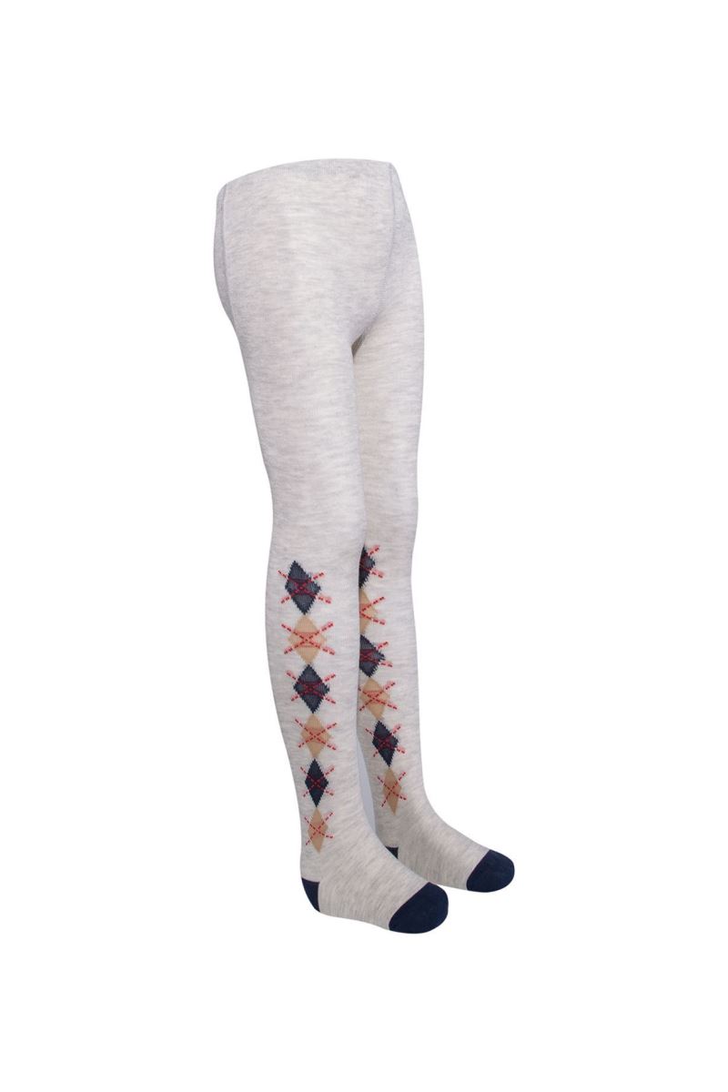 BROSS CHECKED PATTERNED BOYS  TIGHTS ASORTY
