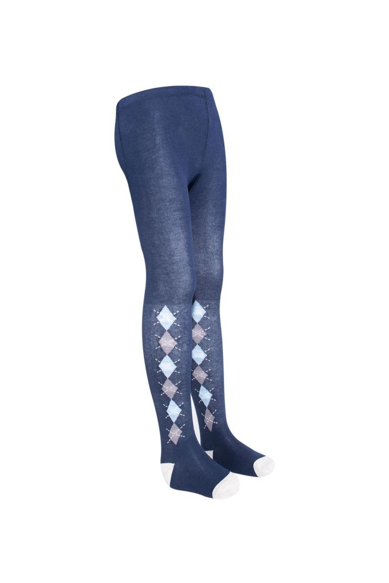BROSS CHECKED PATTERNED BOYS  TIGHTS ASORTY