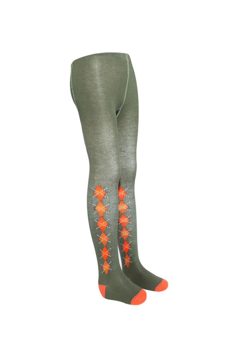 BROSS CHECKED PATTERNED BOYS  TIGHTS ASORTY