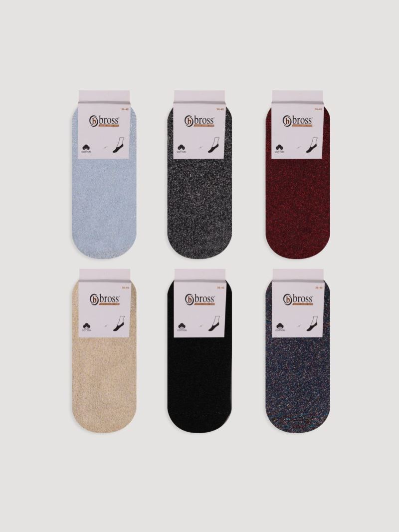BROSS SILVERY WOMEN S SNEAKER SOCKS ASORTY