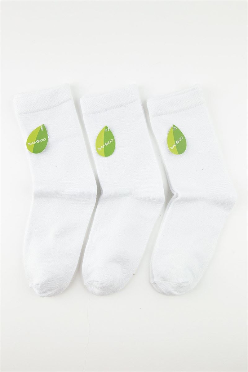 BROSS SIMPLE BAMBOO KIDS  SOCKS WHITE