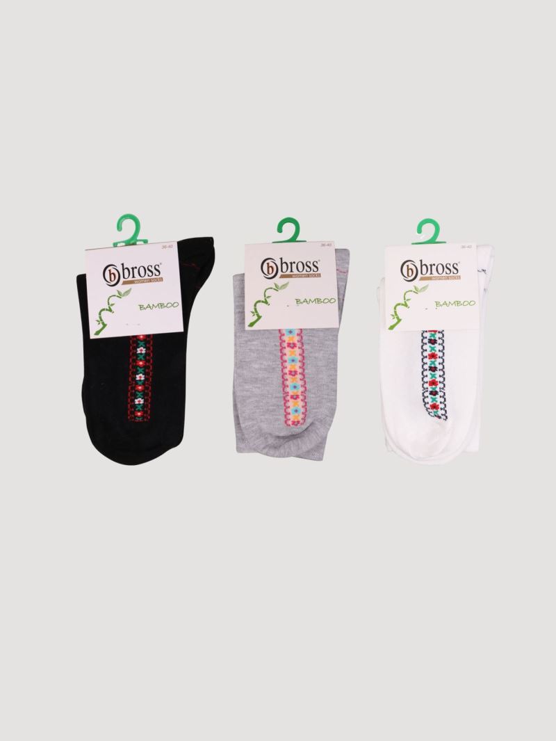 BROSS TILE PATTERNED BAMBOO WOMEN S SOCKS ASORTY