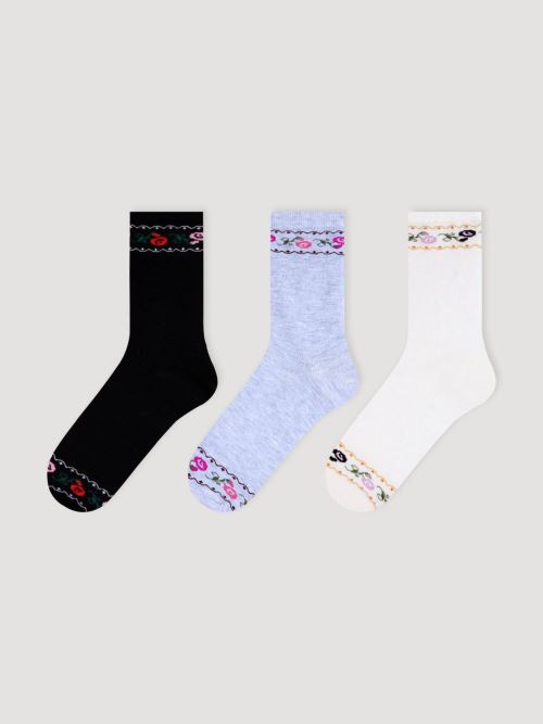 Rose Patterned Bamboo Women s Socks 12