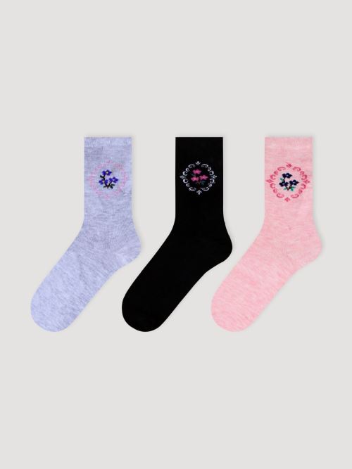 Flower Patterned Bamboo Women s Socks 12