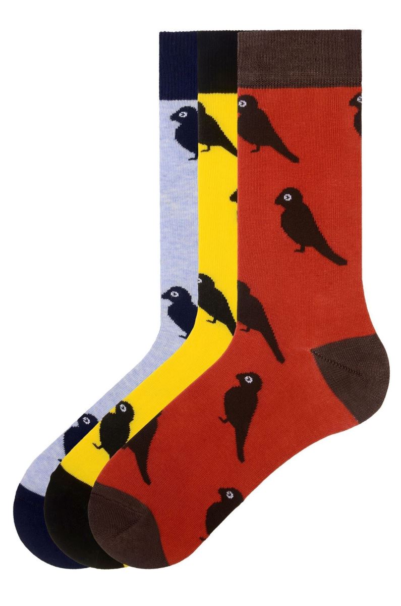 BROSS BIRD PATTERNED MEN S SOCKS ASORTY