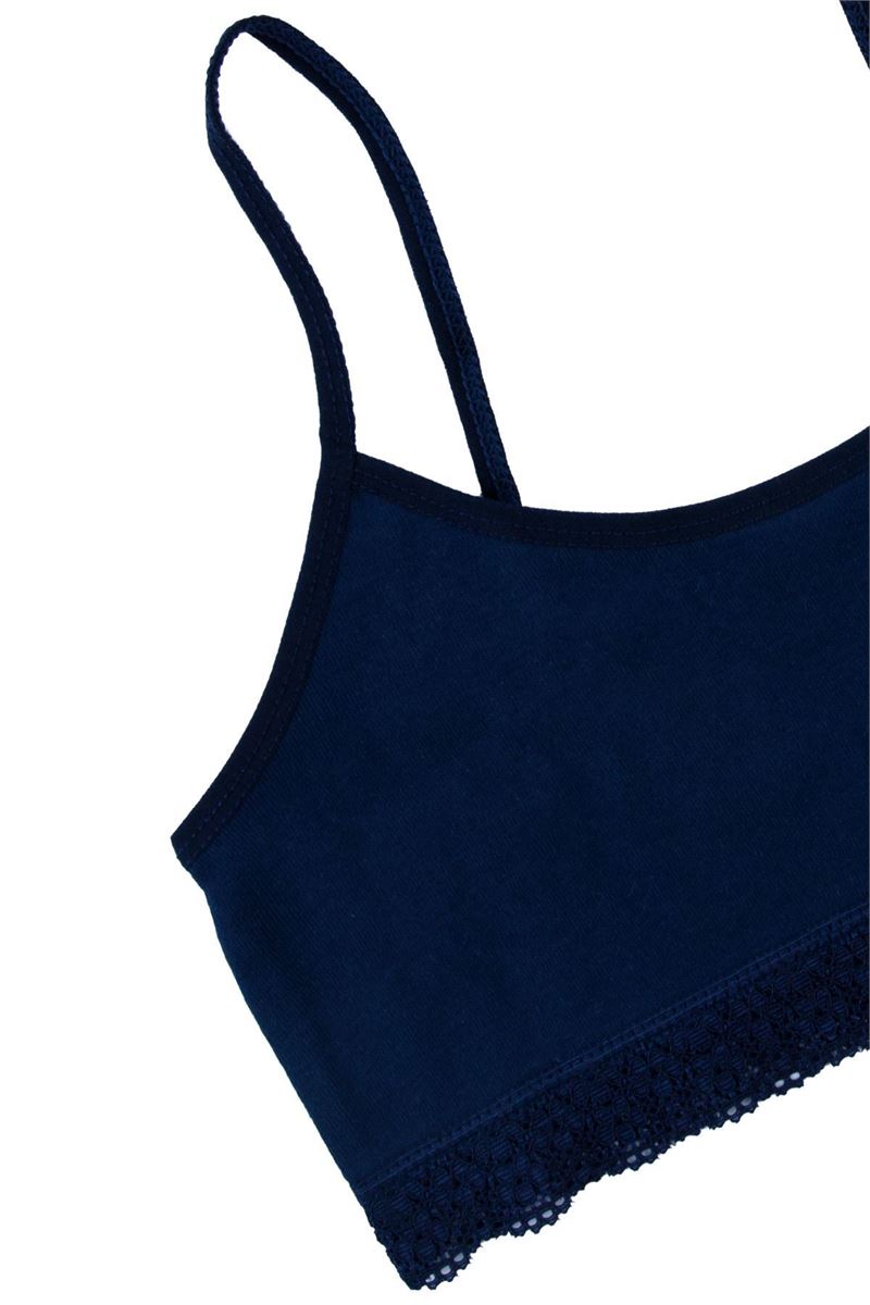 BROSS GIRLS %100 COTTON BUSTIER NAVY BLUE