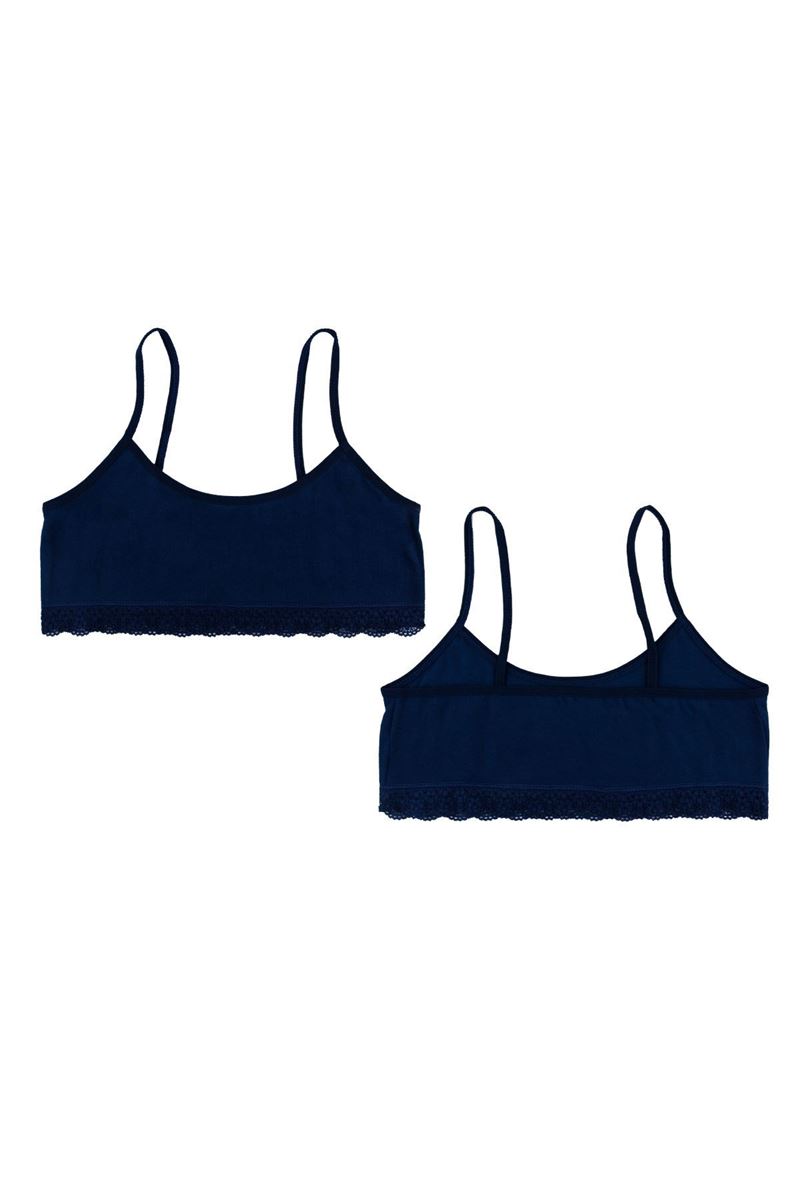 BROSS GIRLS %100 COTTON BUSTIER NAVY BLUE