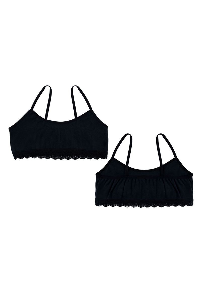 BROSS GIRLS %100 COTTON BUSTIER BLACK