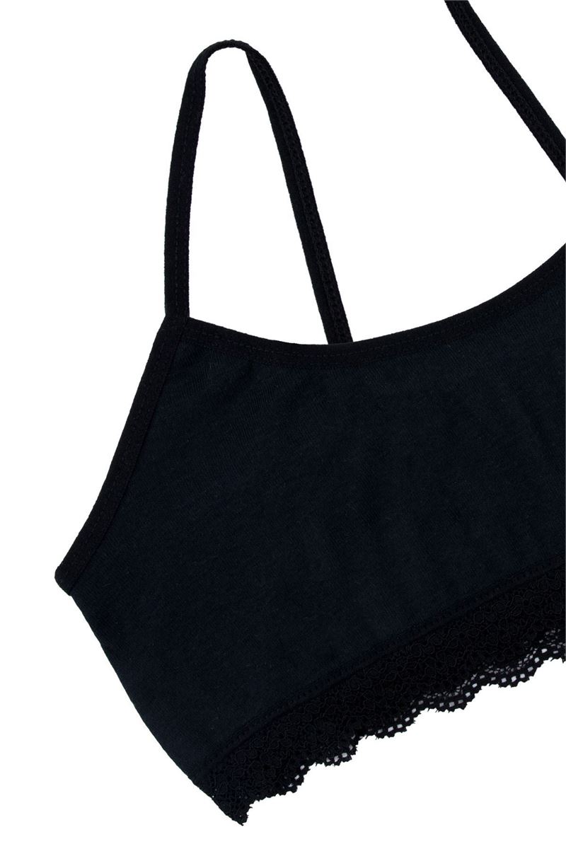 BROSS GIRLS %100 COTTON BUSTIER BLACK