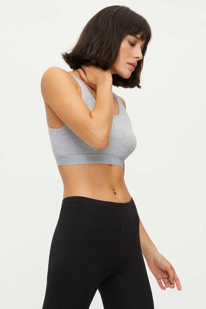 WOMEN LYCRA BUSTIER GRAY MELANGE