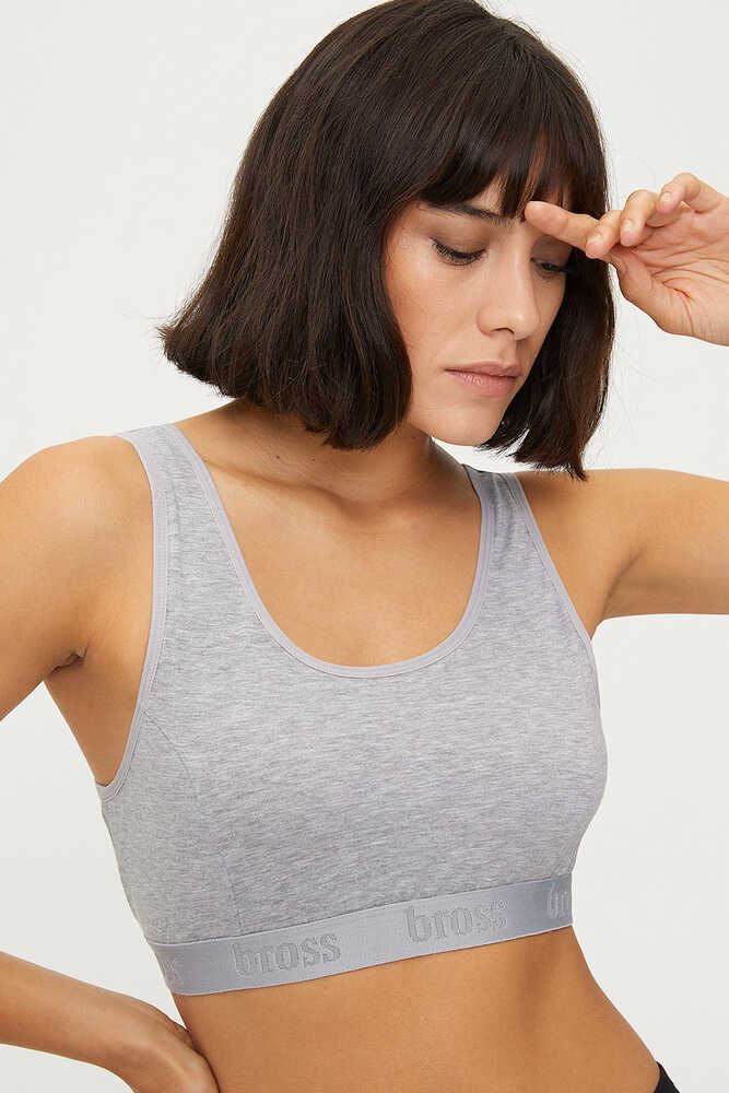 BROSS WOMEN LYCRA BUSTIER GRAY MELANGE