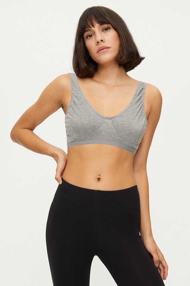 BROSS WOMEN LYCRA BUSTIER GRAY MELANGE