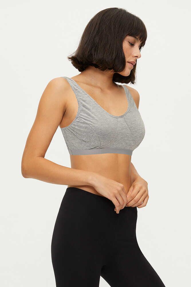 BROSS WOMEN LYCRA BUSTIER GRAY MELANGE