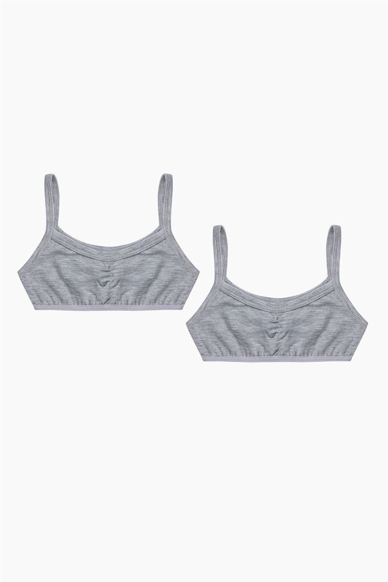 BROSS GIRLS LYCRA BUSTIER GRAY MELANGE
