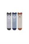 3D BEAR PATTERNED BABY BOYS AND BOYS KNEE-HIGH S