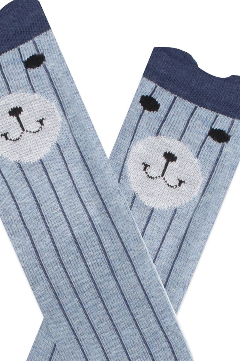3D BEAR PATTERNED BABY BOYS AND BOYS KNEE-HIGH S
