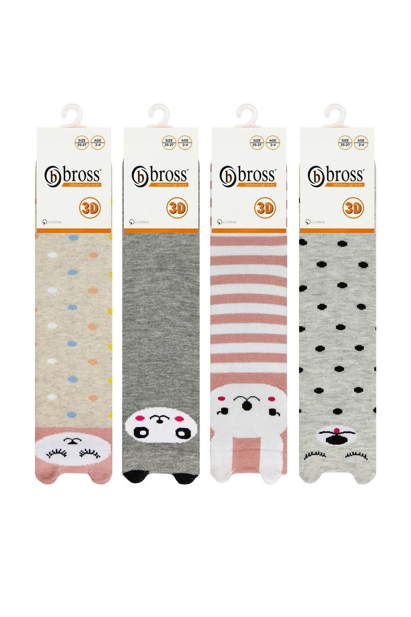 3D ANIMAL PATTERNED BABY GIRL S KNEE-HIGH SOCKS ASORTY