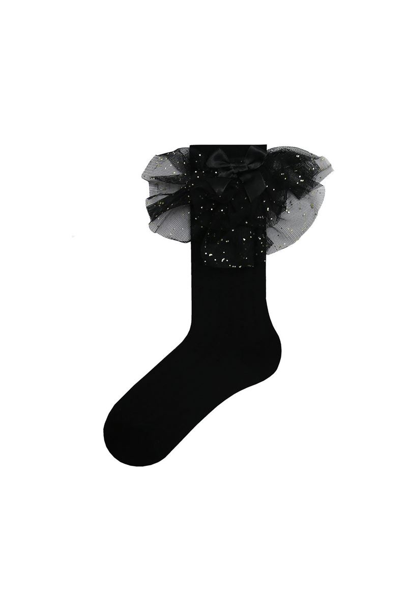 BROSS EMBOSSED KIDS KNEE HIGH SOCKS WITH ACCESSORY WHITE