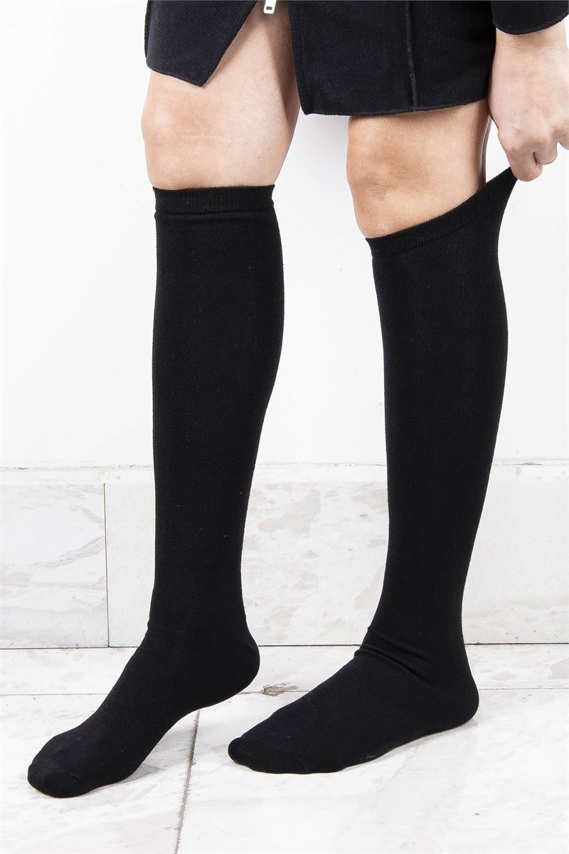 WOMEN BAMBOO KNEE-HIGH SOCKS BLACK