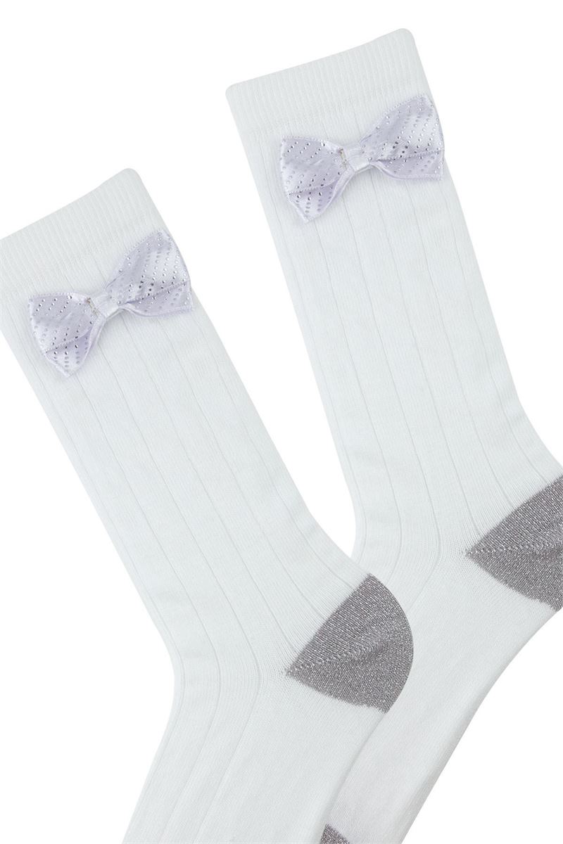 BROSS GIRLS' COLOR BOW KNEE-HIGH SOCKS ASORTY