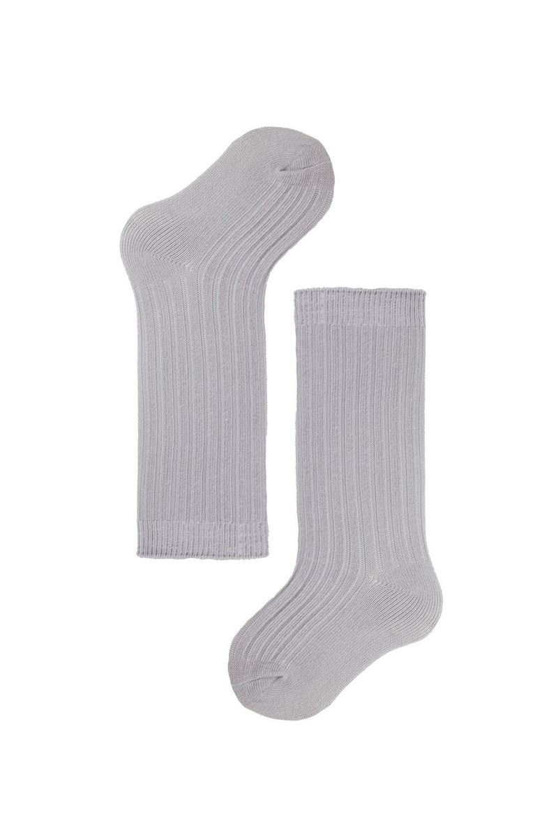 BROSS BABY GIRLS' DERBY KNEE HIGH SOCKS GREY