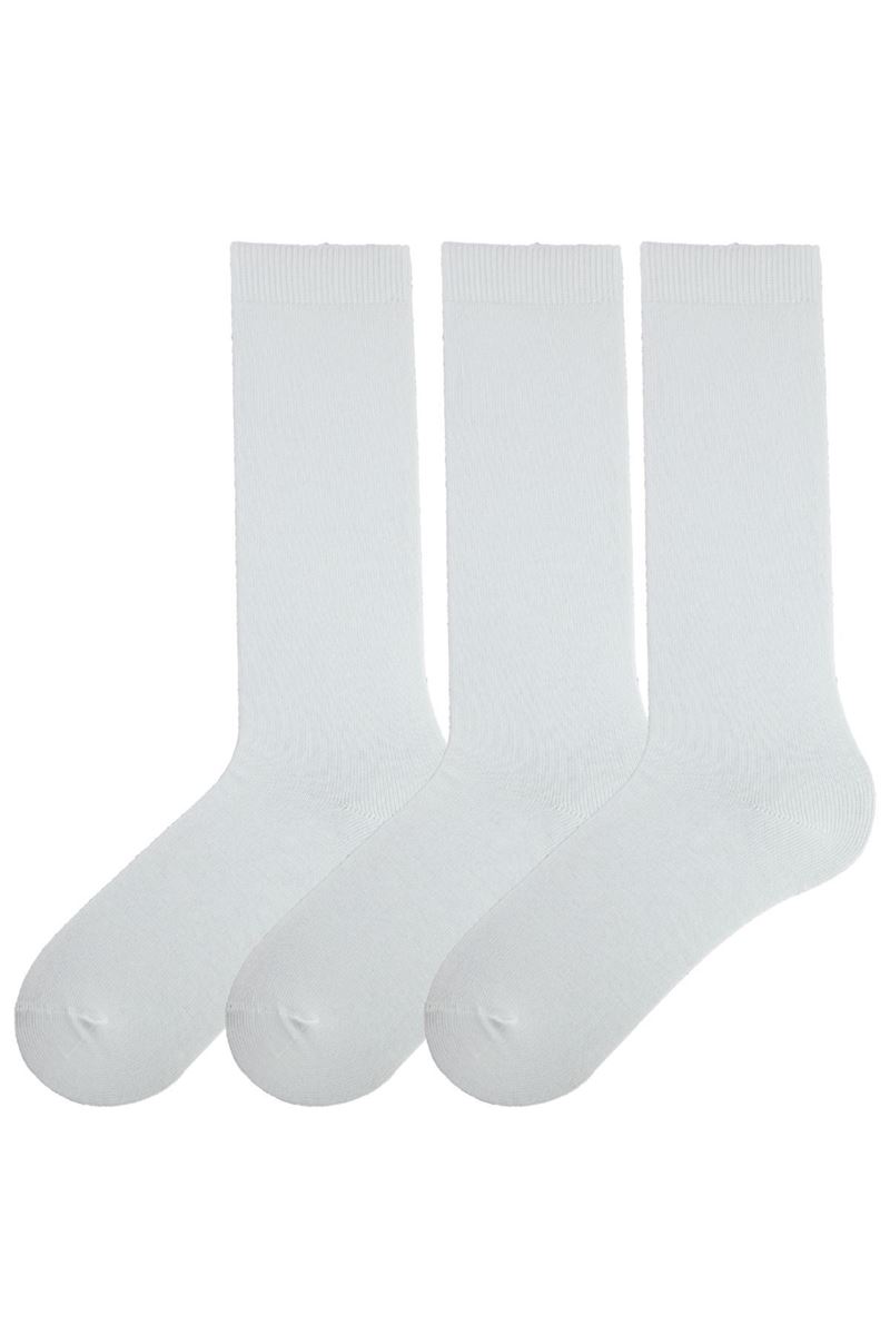 SIMPLE GIRLS  KNEE-HIGH SOCKS WHITE