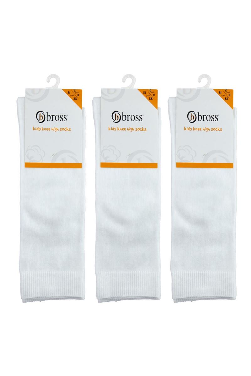 SIMPLE GIRLS  KNEE-HIGH SOCKS WHITE